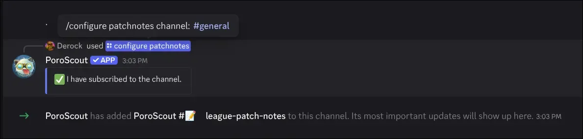 Configure command example