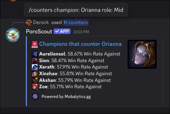 Counters command example